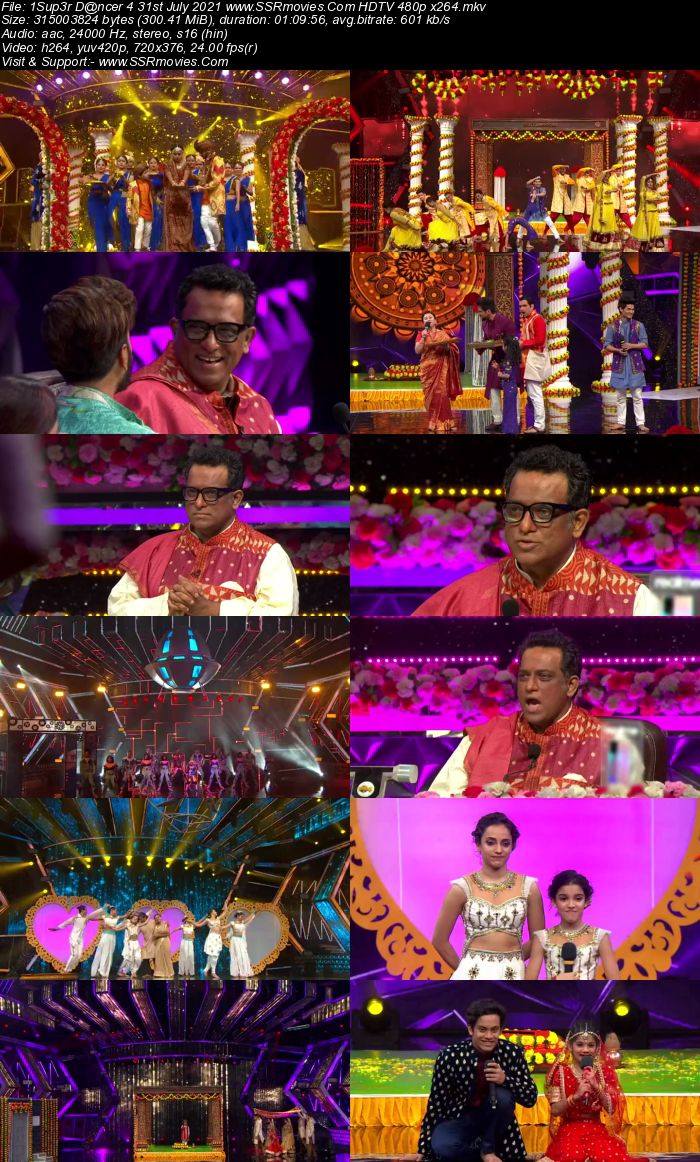 Super Dancer 4 31st July 2021 HDTV 480p 720p x264 300MB Download