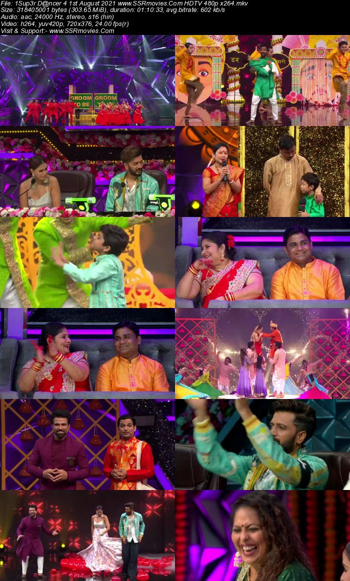 Super Dancer 4 1st August 2021 HDTV 480p 720p x264 300MB Download