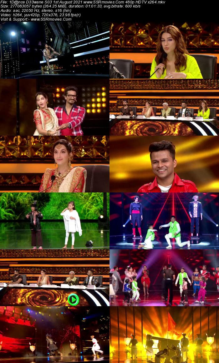 Dance Deewane S03 1st August 2021 480p 720p HDTV x264 350MB Download