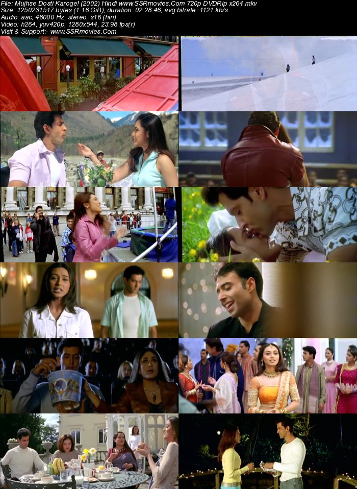 Mujhse Dosti Karoge! (2002) Hindi 480p DVDRip x264 450MB ESubs Full Movie Download