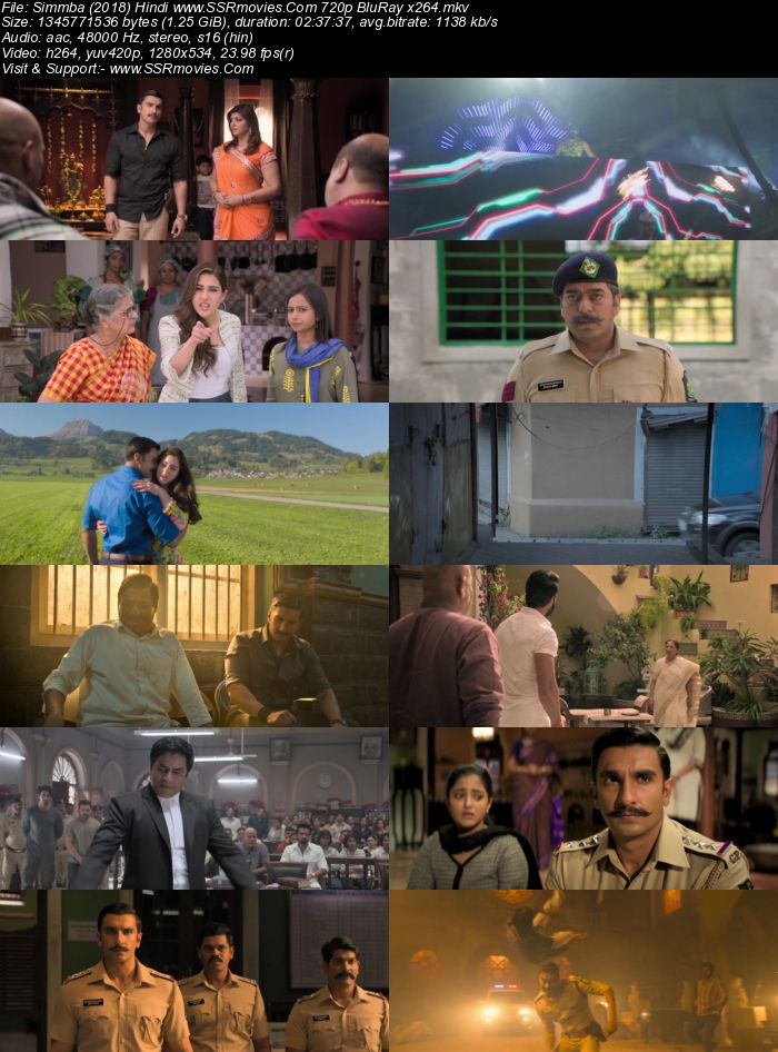 Simmba (2018) Hindi 480p BluRay x264 500MB Full Movie Download