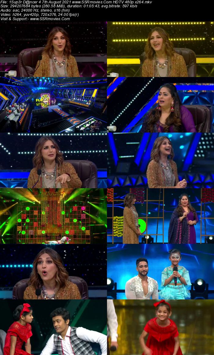 Super Dancer 4 7th August 2021 HDTV 480p 720p x264 300MB Download