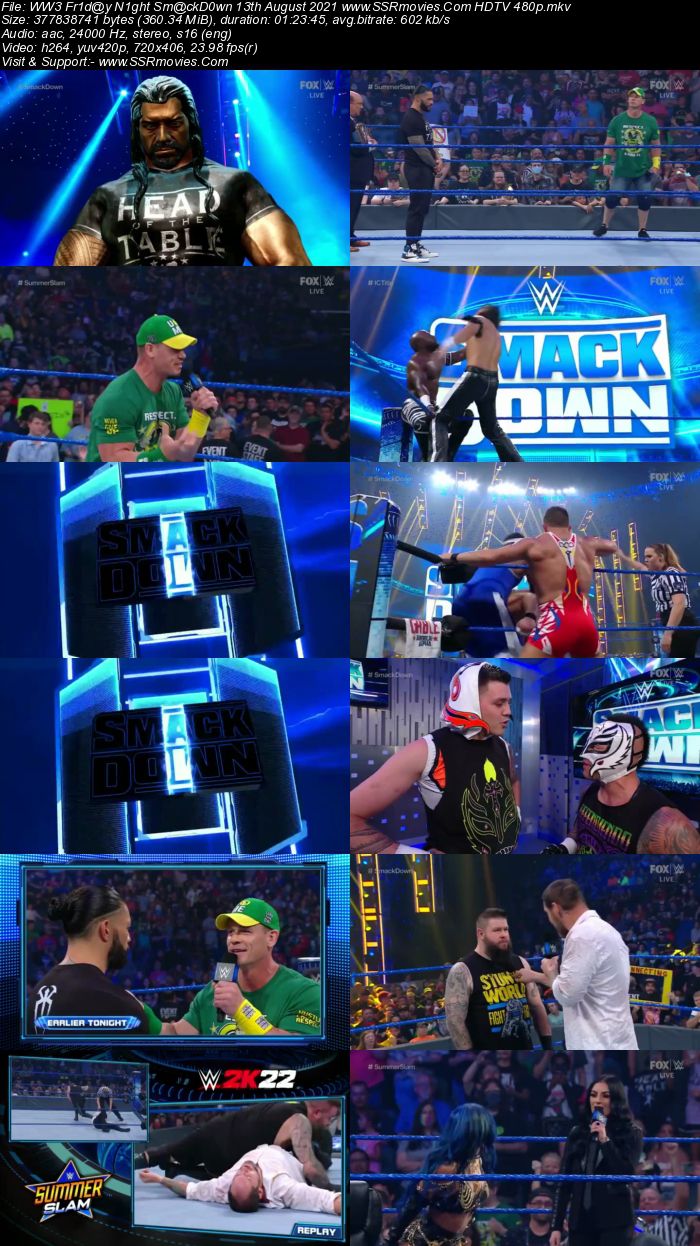 WWE Friday Night SmackDown 13th August 2021 HDTV 480p 720p Download