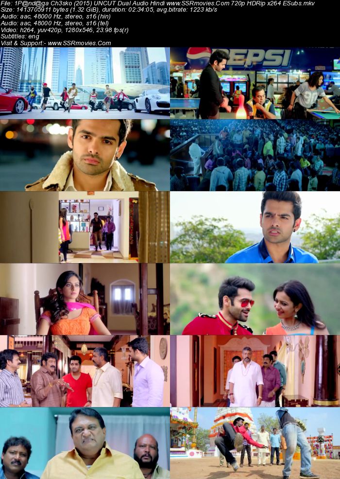 Pandaga Chesko (2015) UNCUT Dual Audio Hindi 480p HDRip 500MB ESubs Full Movie Download