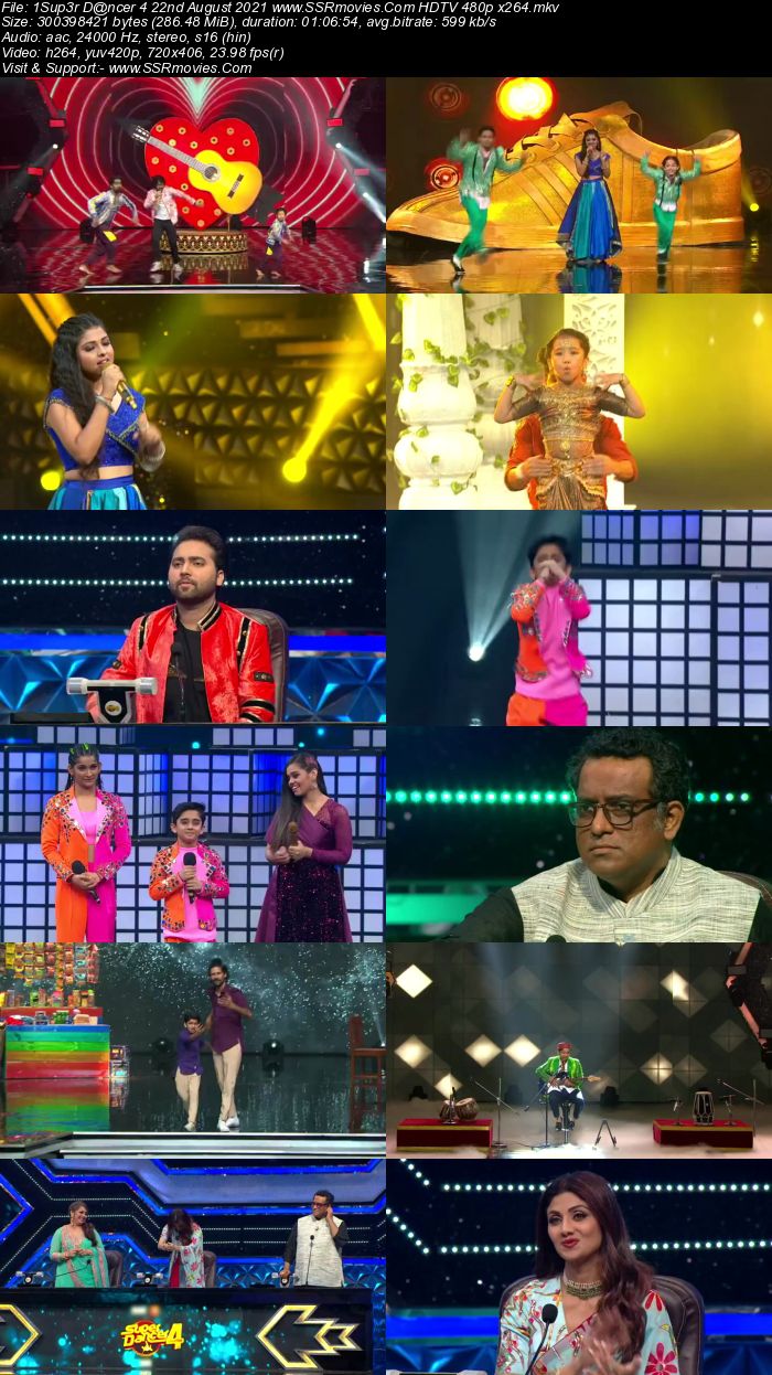 Super Dancer 4 22nd August 2021 HDTV 480p 720p x264 300MB Download