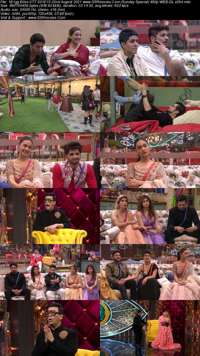 Bigg Boss 0TT S01E15 22nd August 2021 480p 720p WEB-DL x264 300MB Download