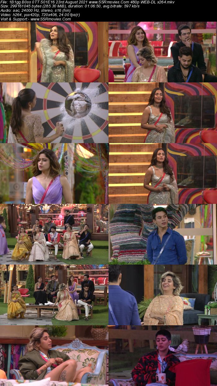 Bigg Boss 0TT S01E16 23rd August 2021 480p 720p WEB-DL x264 300MB Download