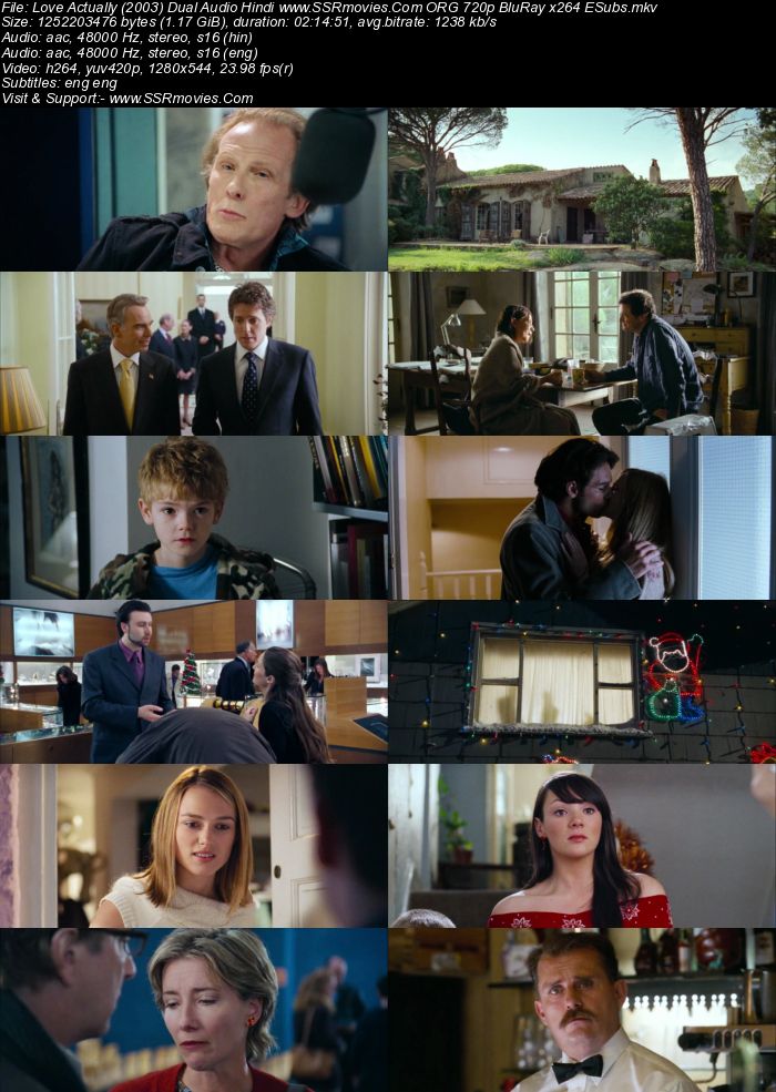 Love Actually (2003) Dual Audio Hindi ORG 720p BluRay x264 1.2GB ESubs Full Movie Download