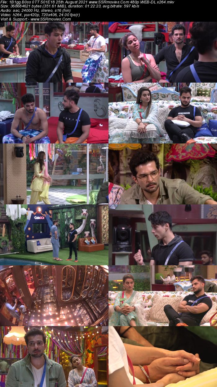 Bigg Boss 0TT S01E18 25th August 2021 480p 720p WEB-DL x264 300MB Download