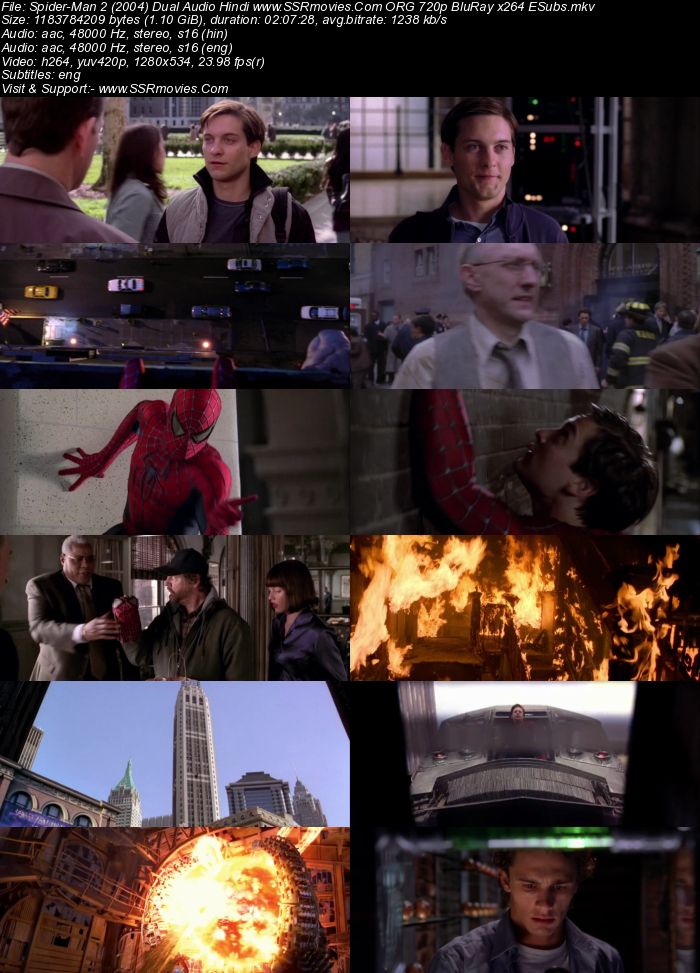 Spider-Man 2 (2004) Dual Audio Hindi 720p BluRay x264 1.1GB Full Movie Download