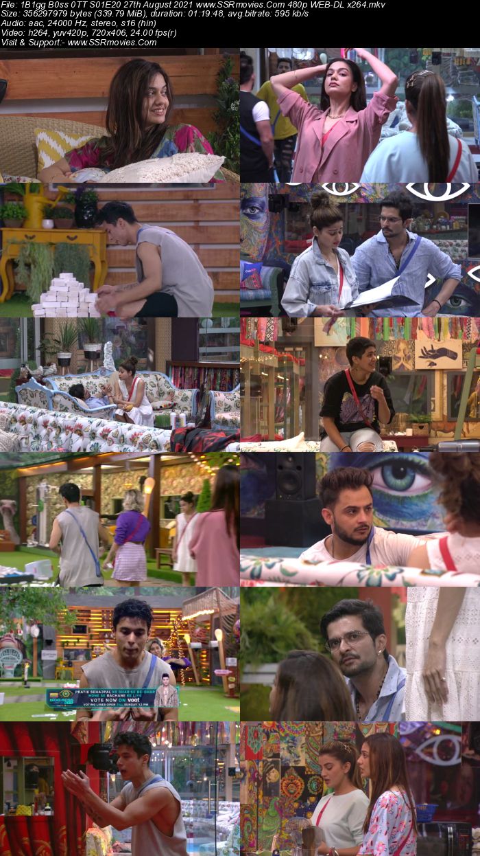 Bigg Boss 0TT S01E20 27th August 2021 480p 720p WEB-DL x264 300MB Download