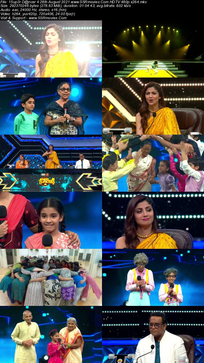 Super Dancer 4 28th August 2021 HDTV 480p 720p x264 300MB Download