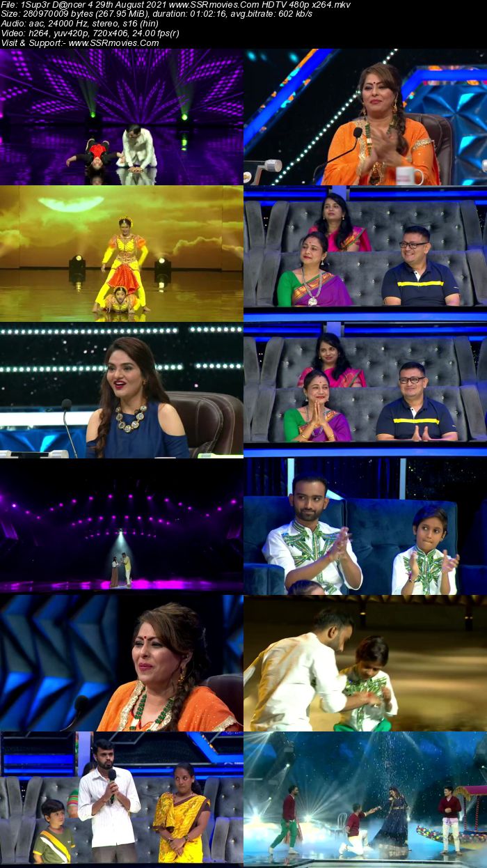 Super Dancer 4 29th August 2021 HDTV 480p 720p x264 300MB Download