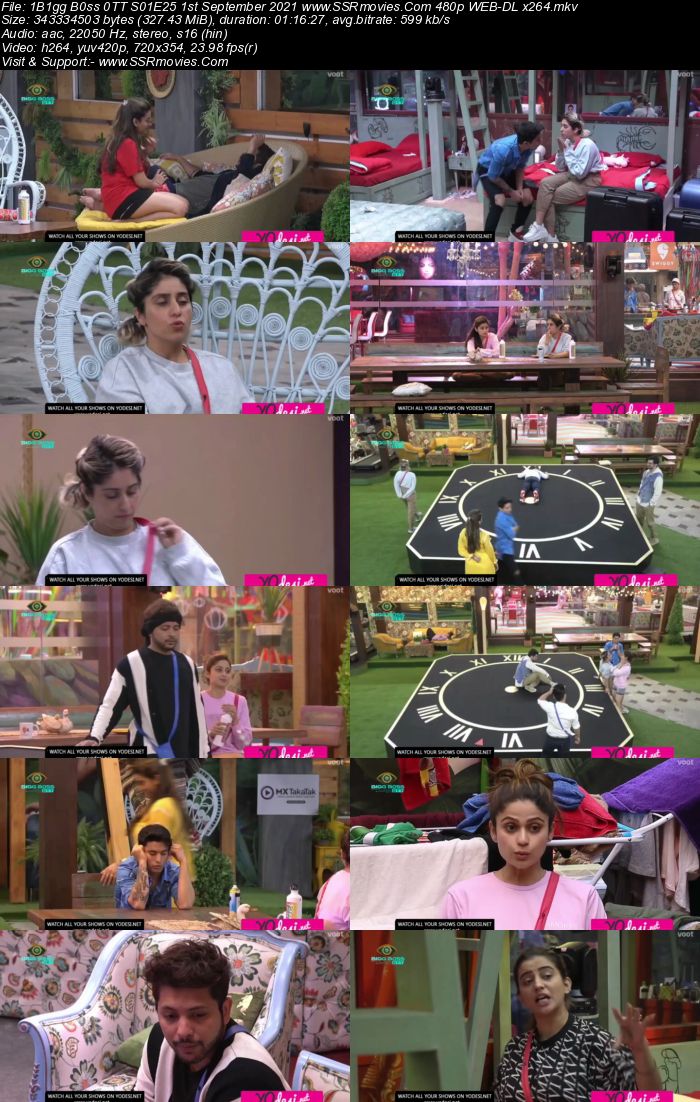 Bigg Boss 0TT S01E25 1st September 2021 480p 720p WEB-DL x264 300MB Download