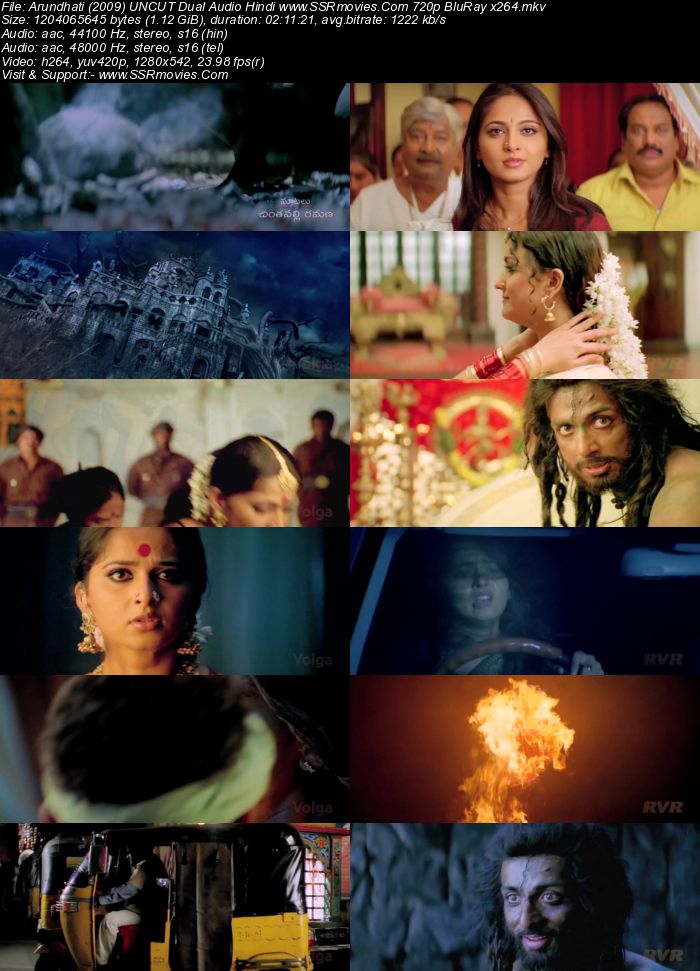 Arundhati (2009) UNCUT Dual Audio Hindi 480p BluRay x264 450MB ESubs Full Movie Download