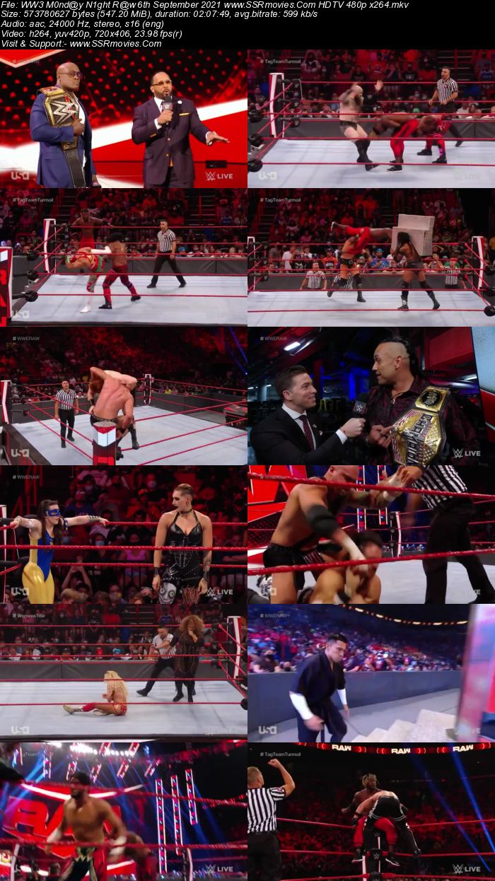 WWE Monday Night Raw 6th September 2021 HDTV 480p 720p Download