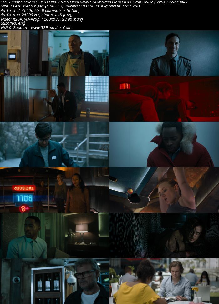 Escape Room (2019) Dual Audio Hindi 720p BluRay x264 1.1GB Full Movie Download