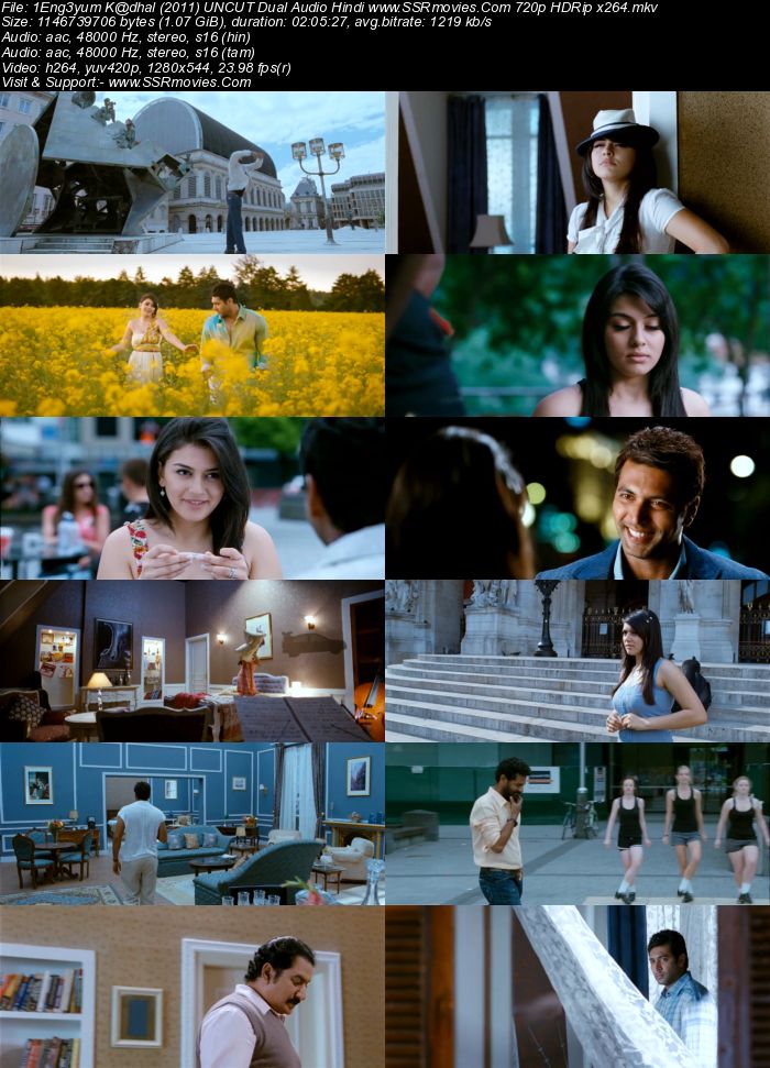 Engeyum Kadhal (2011) UNCUT Dual Audio Hindi 720p BluRay x264 1.1GB Full Movie Download