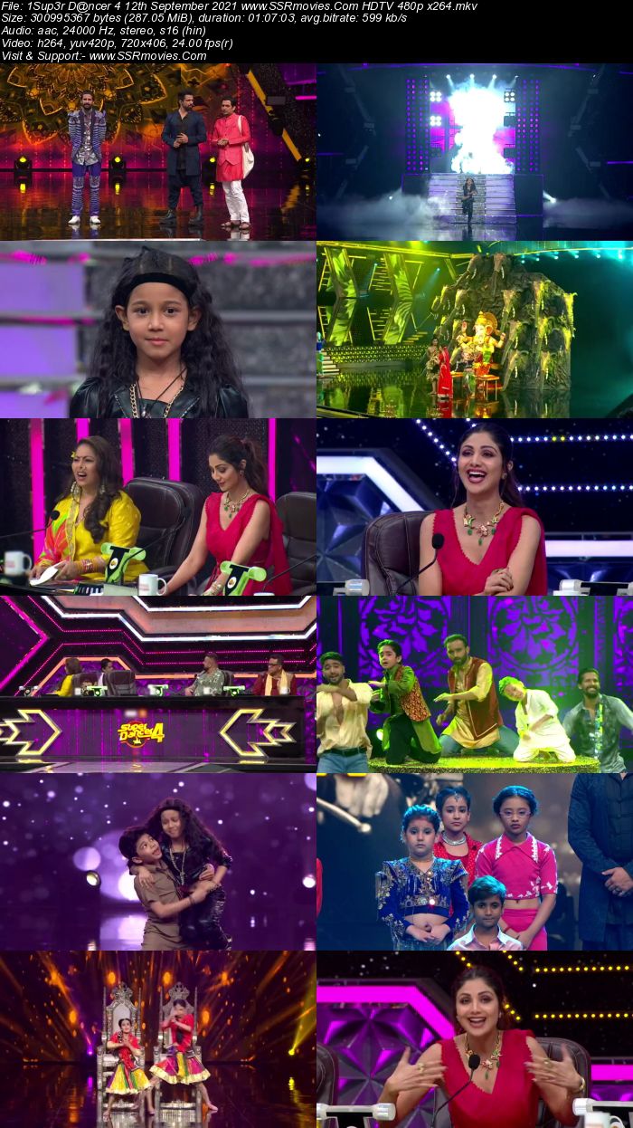 Super Dancer 4 12th September 2021 HDTV 480p 720p x264 300MB Download