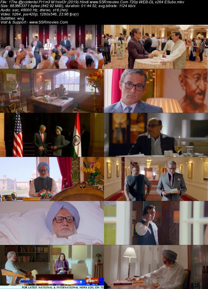 The Accidental Prime Minister (2019) Hindi 720p WEB-DL x264 850MB Full Movie Download