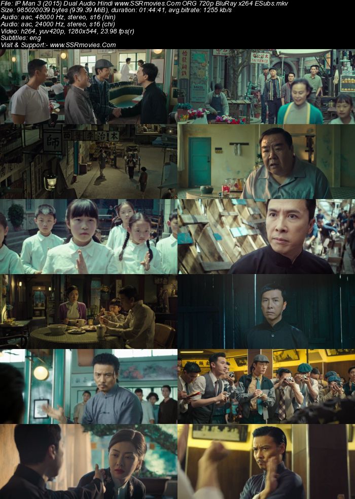 IP Man 3 (2015) Dual Audio Hindi ORG 720p BluRay x264 900MB ESubs Full Movie Download