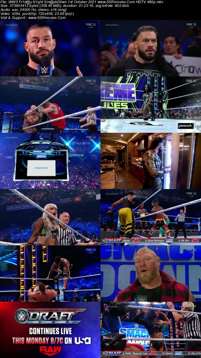 WWE Friday Night SmackDown 1st October 2021 480p 720p HDTV x264 Download