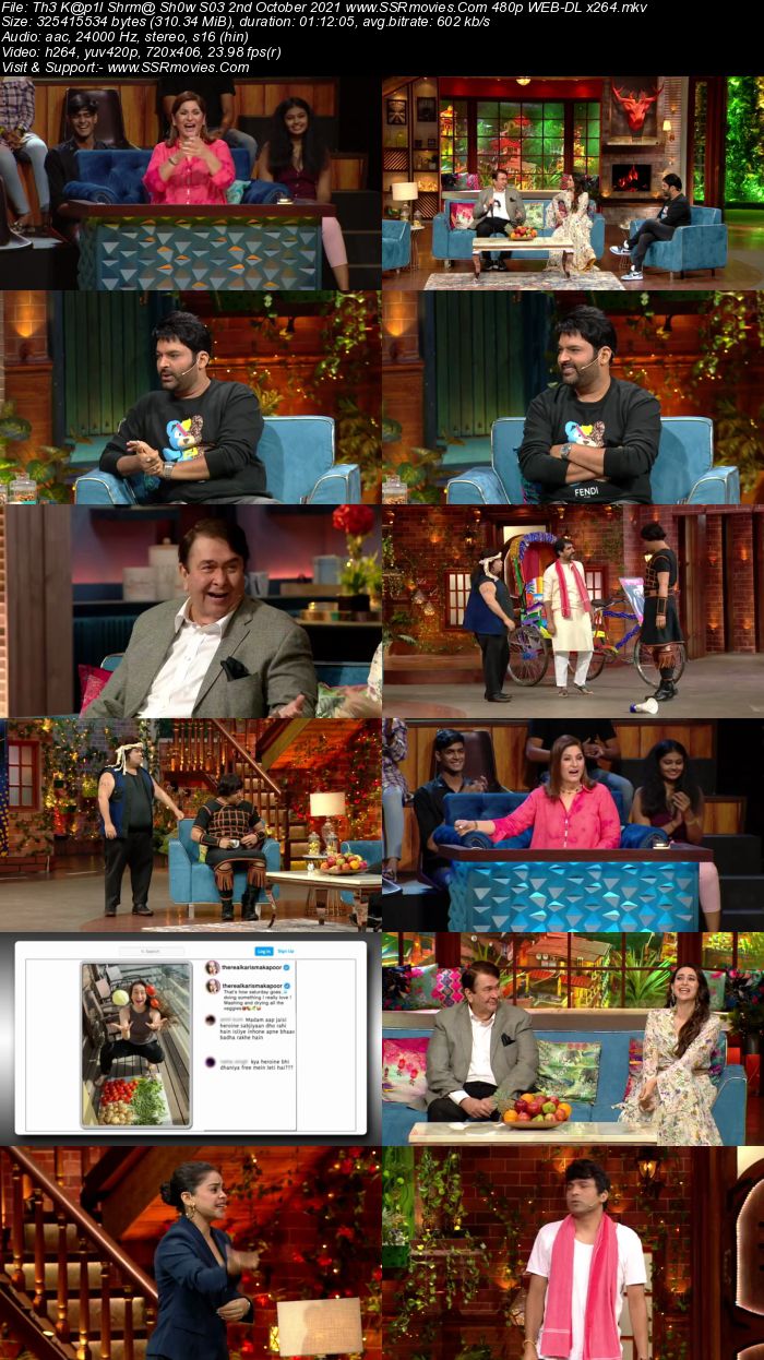 The Kapil Sharma Show S03 2nd October 2021 480p 720p WEB-DL 300MB Download