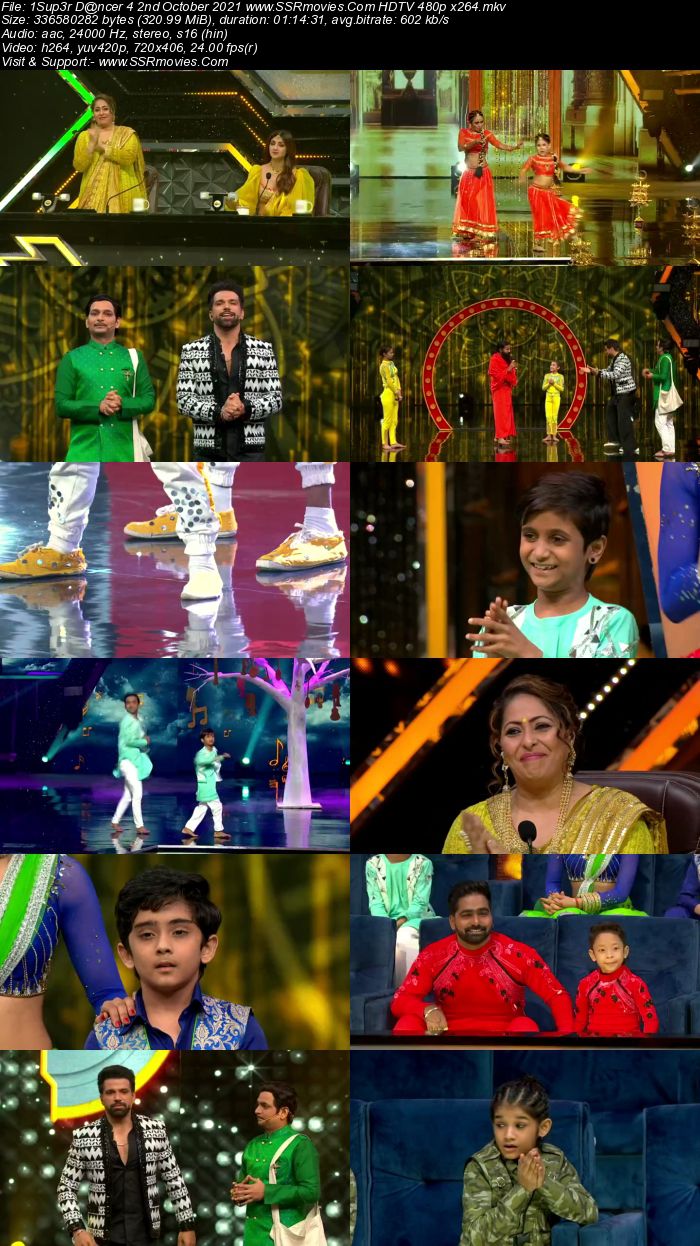 Super Dancer 4 2nd October 2021 HDTV 480p 720p x264 300MB Download