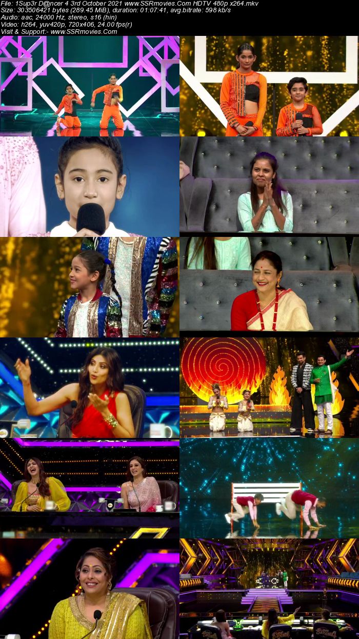 Super Dancer 4 3rd October 2021 HDTV 480p 720p x264 300MB Download