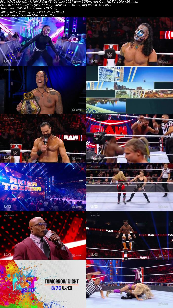 WWE Monday Night Raw 4th October 2021 HDTV 480p 720p Download