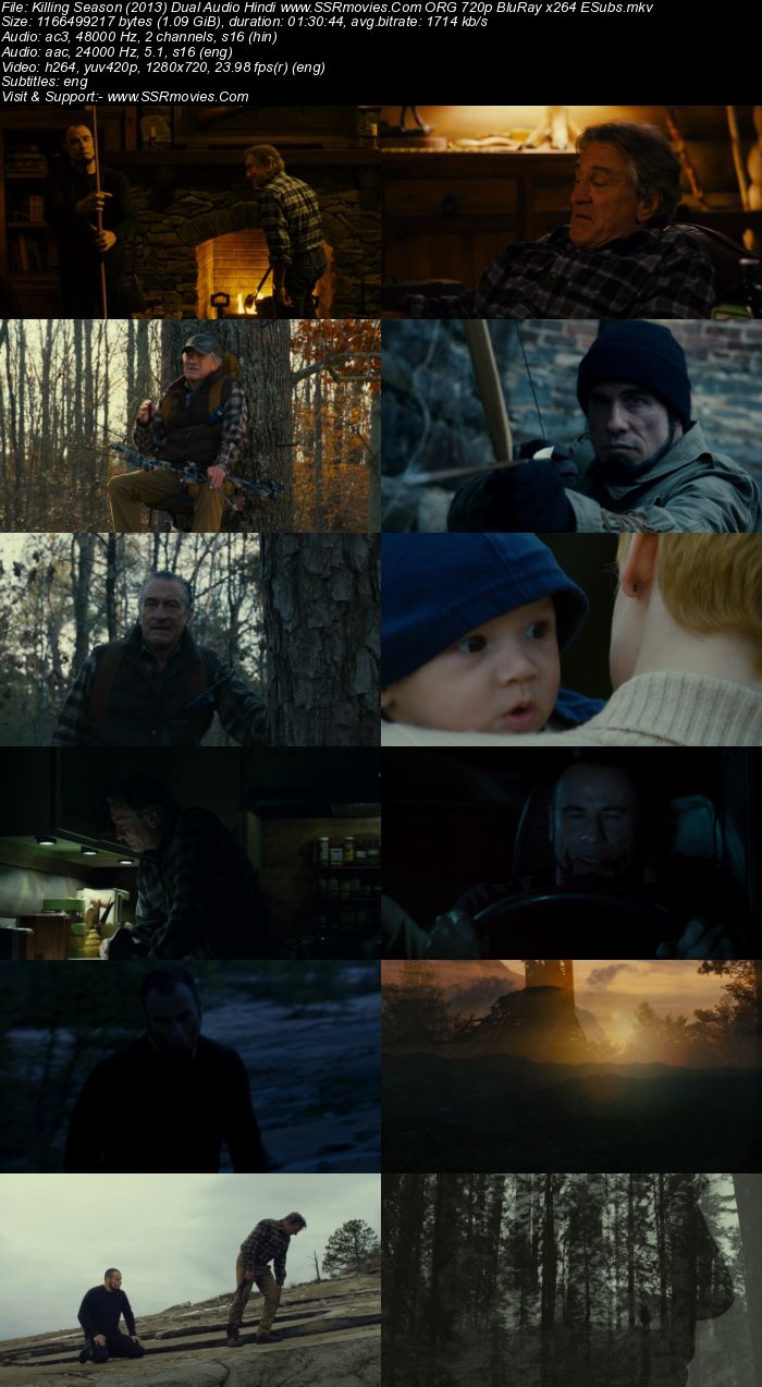 Killing Season (2013) Dual Audio Hindi ORG 480p BluRay x264 300MB ESubs Full Movie Download