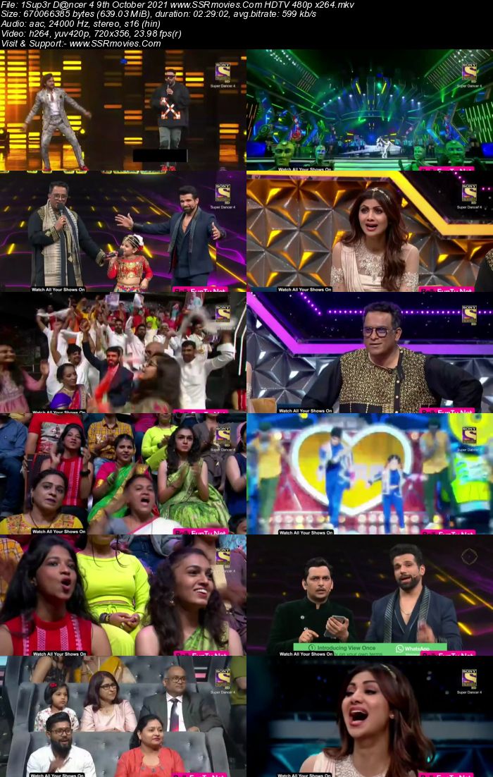 Super Dancer 4 9th October 2021 HDTV 480p 720p x264 600MB Download