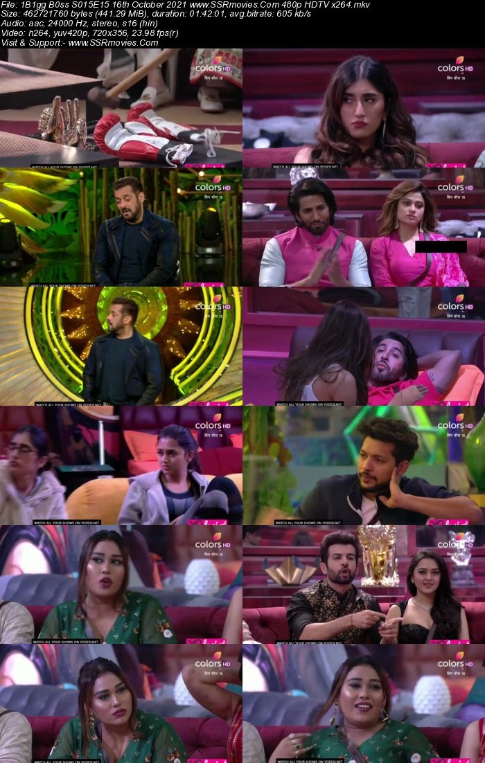 Bigg Boss S15E15 16th October 2021 480p 720p WEB-DL 250MB Download