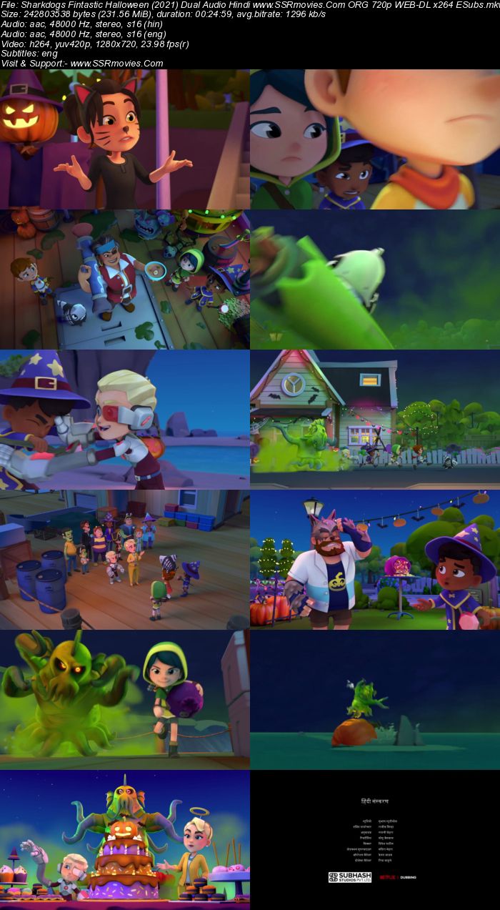 Sharkdog's Fintastic Halloween (2021) Dual Audio Hindi 720p WEB-DL 200MB ESubs Full Movie Download