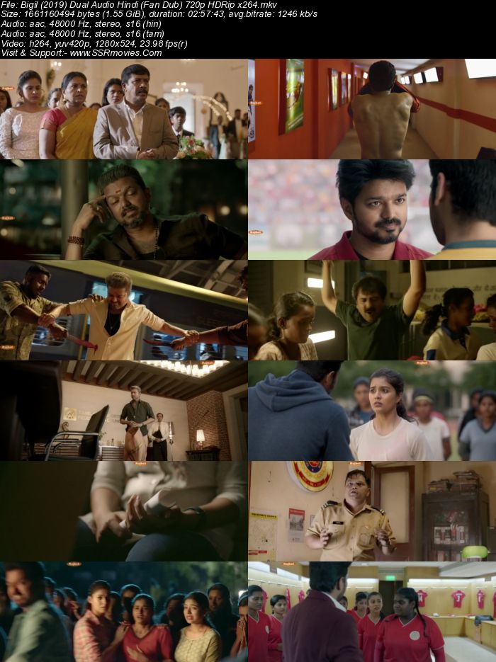 Bigil (2019) Dual Audio Hindi (Fan Dub) 720p 480p HDRip x264 1.5GB Full Movie Download