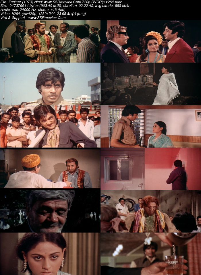 Zanjeer (1973) Hindi 480p DVDRip x264 400MB Full Movie Download