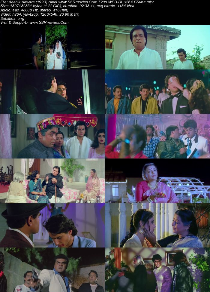 Aashik Aawara (1993) Hindi 480p WEB-DL x264 450MB ESubs Full Movie Download