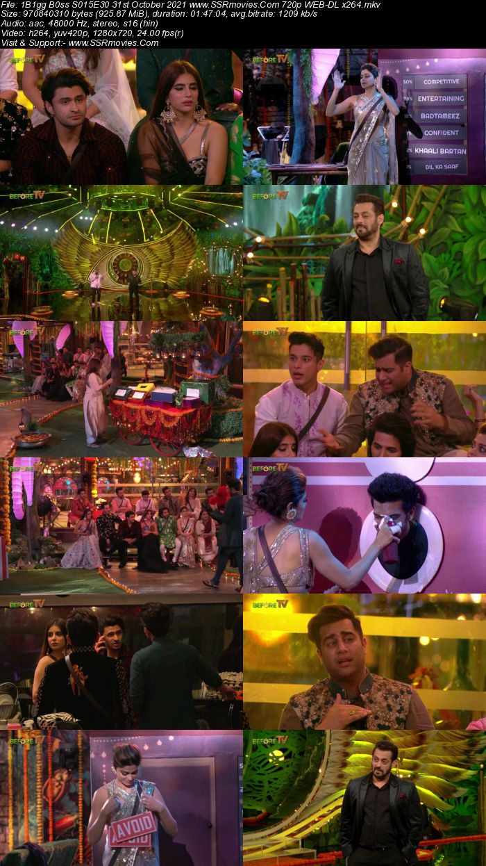 Bigg Boss S15E30 31st October 2021 480p 720p WEB-DL 250MB Download