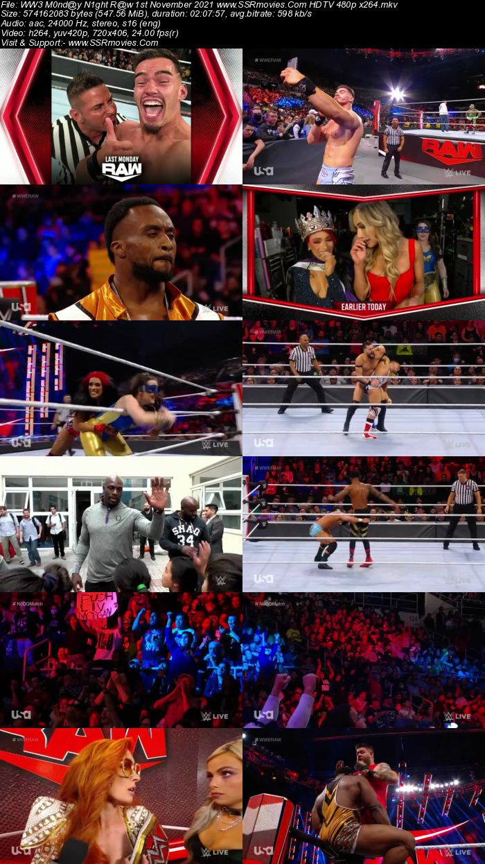 WWE Monday Night Raw 1st November 2021 HDTV 480p 720p Download