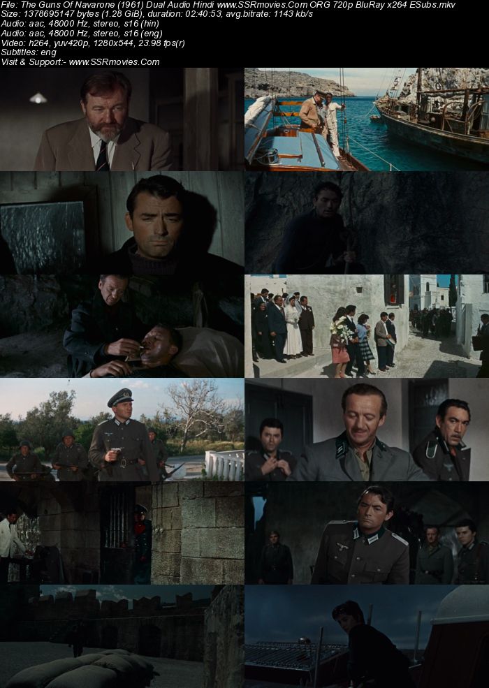 The Guns of Navarone (1961) Dual Audio Hindi ORG 480p BluRay 550MB Full Movie Download