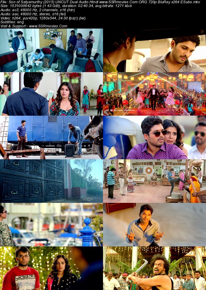 S/O Satyamurthy (2015) UNCUT Dual Audio Hindi ORG 720p HDRip x264 1.4GB Full Movie Download