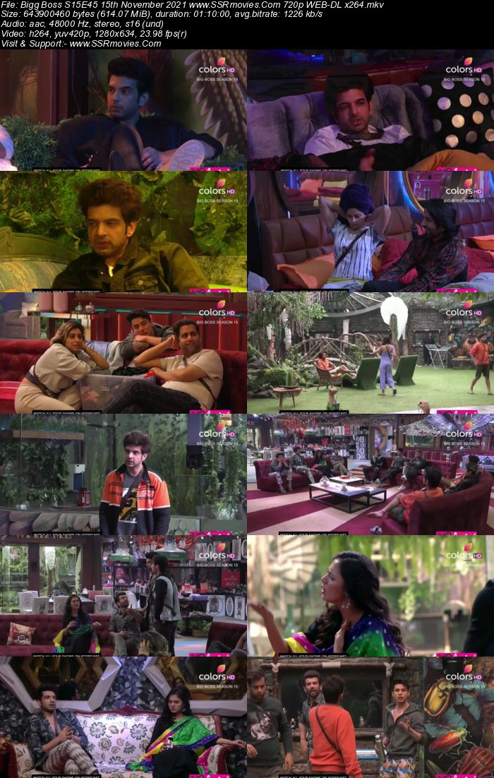 Bigg Boss S15E45 15th November 2021 480p 720p WEB-DL 400MB Download