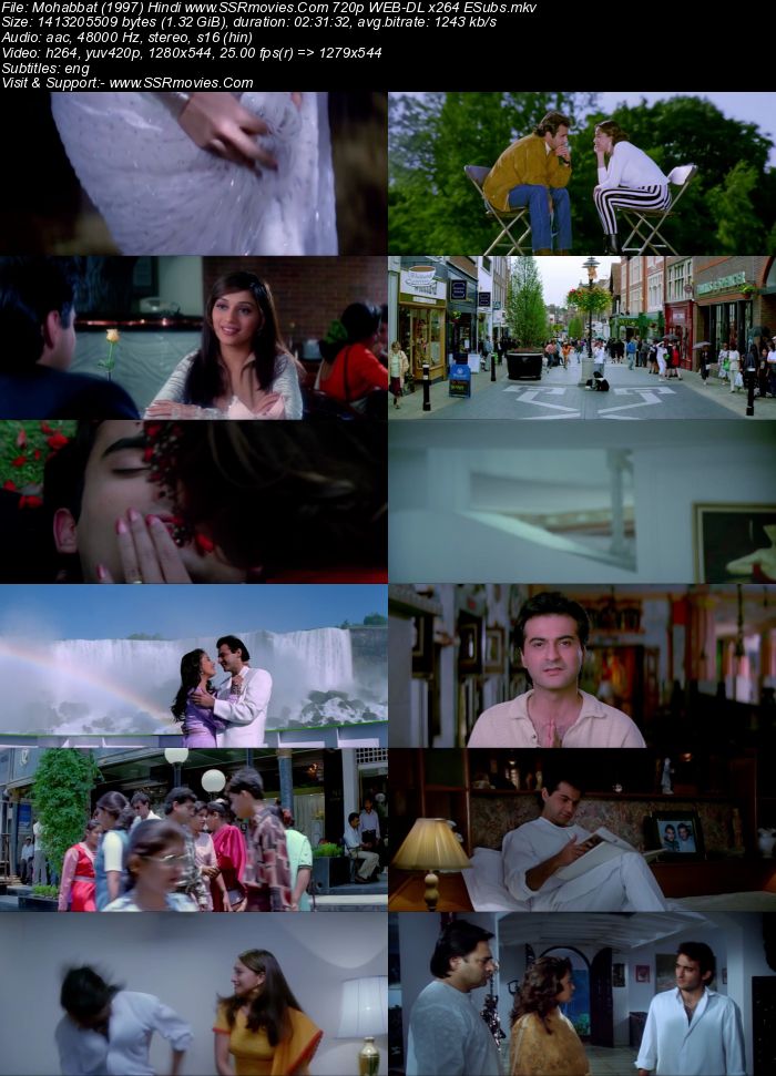 Mohabbat (1997) Hindi 480p WEB-DL x264 450MB ESubs Full Movie Download