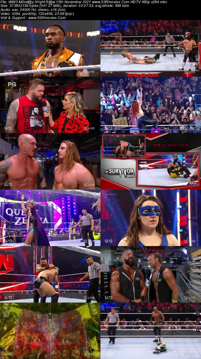 WWE Monday Night Raw 15th November 2021 HDTV 480p 720p Download