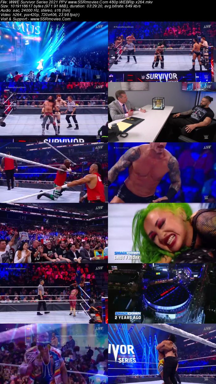 WWE Survivor Series 2021 PPV 720p 480p WEBRip 950MB Download