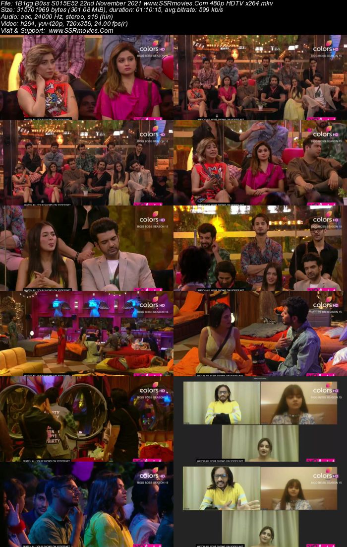 Bigg Boss S15E52 22nd November 2021 480p 720p WEB-DL 400MB Download