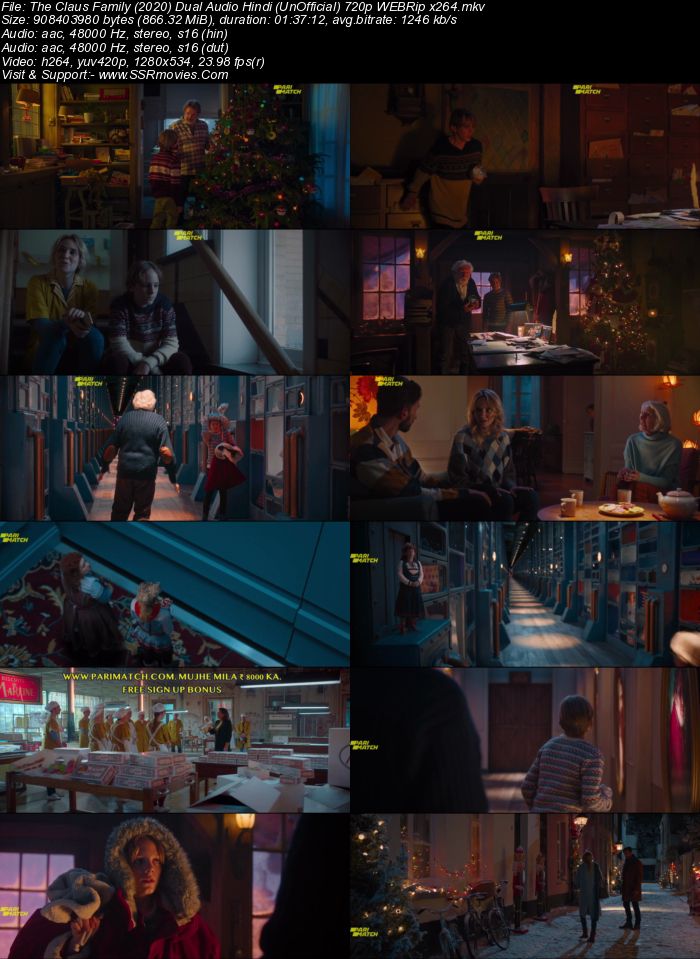 The Claus Family (2020) Dual Audio Hindi [UnOfficial] 720p 480p WEBRip x264 850MB Full Movie Download