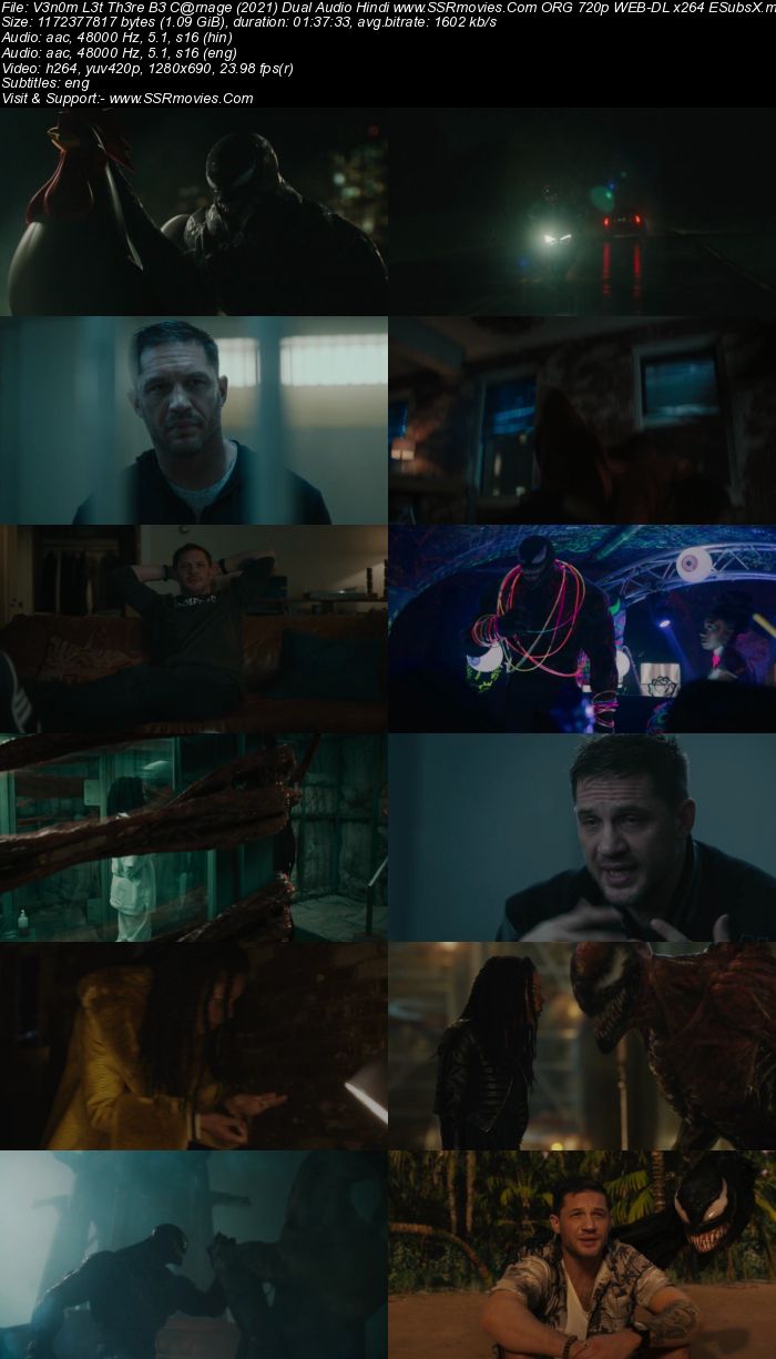 Venom: Let There Be Carnage (2021) Dual Audio Hindi ORG 720p WEB-DL x264 1.1GB ESubs Full Movie Download