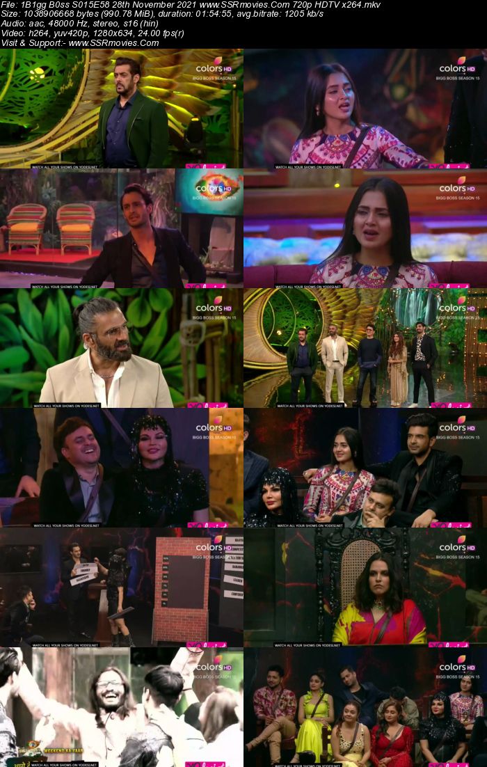 Bigg Boss S15E58 28th November 2021 480p 720p WEB-DL 400MB Download