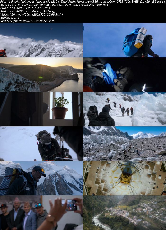 14 Peaks: Nothing Is Impossible (2021) Dual Audio Hindi ORG 720p WEB-DL x264 900MB Full Movie Download